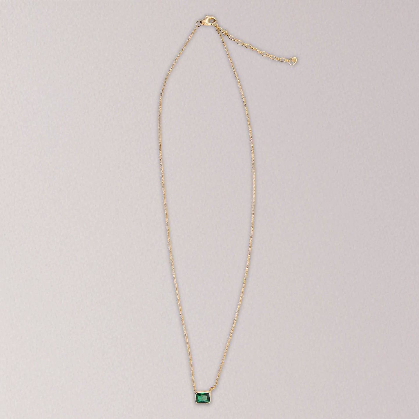 Emerald Cut Green Gold Necklace