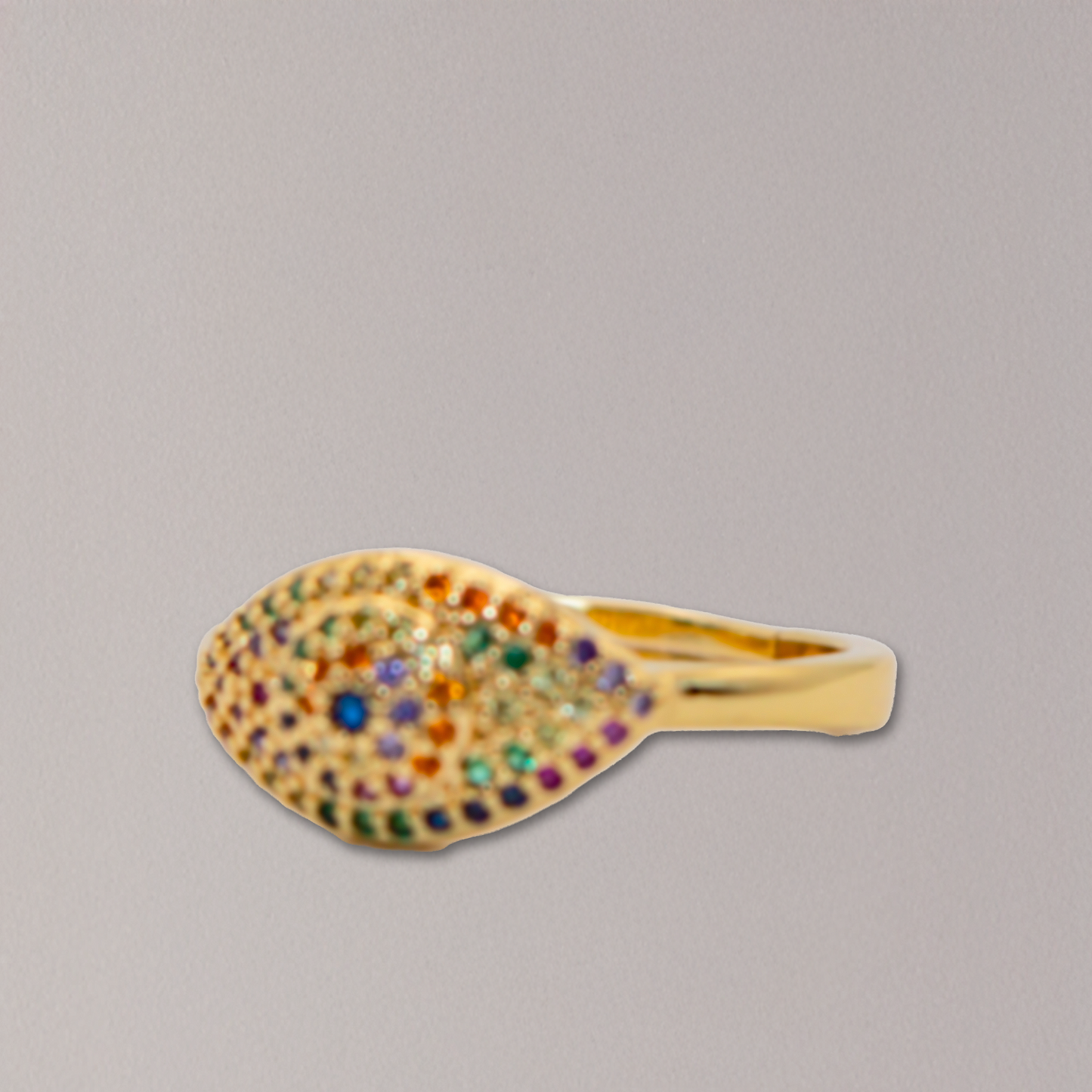 Rainbow Cubic Zirconia Evil Eye Ring