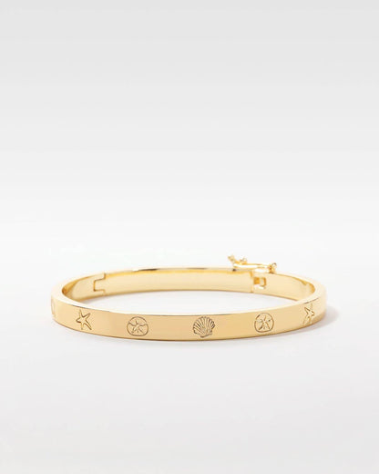 Sea Seeker Hinged Bracelet: 14k Gold / Large