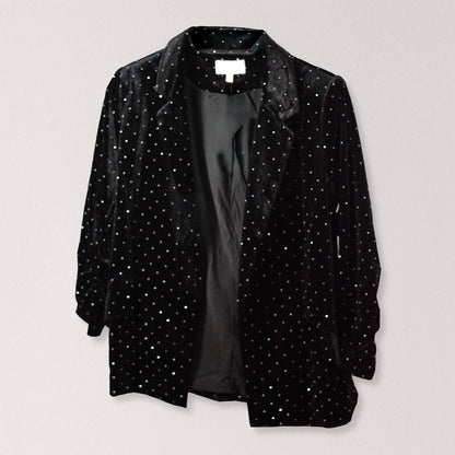 Back Rhinestone Velvet Blazer