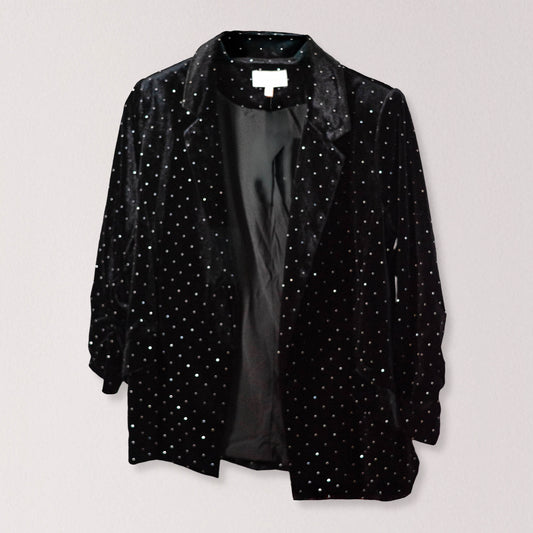 Back Rhinestone Velvet Blazer