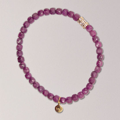 Ruby Elastic Bracelet with Clear Swarovski Tube
