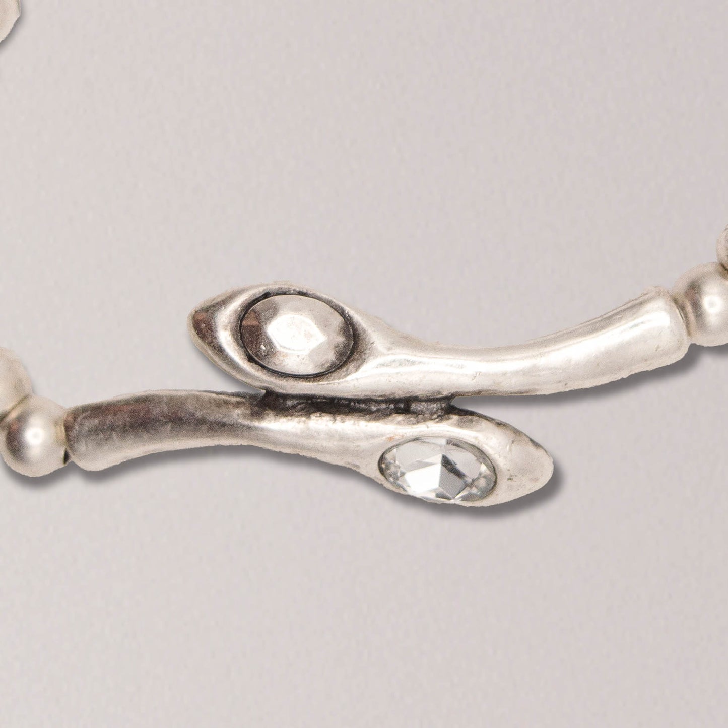 Handmade Snakeheads Crystal Pewter Bracelet