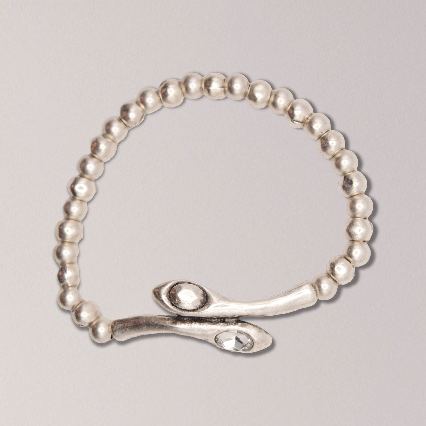 Handmade Snakeheads Crystal Pewter Bracelet