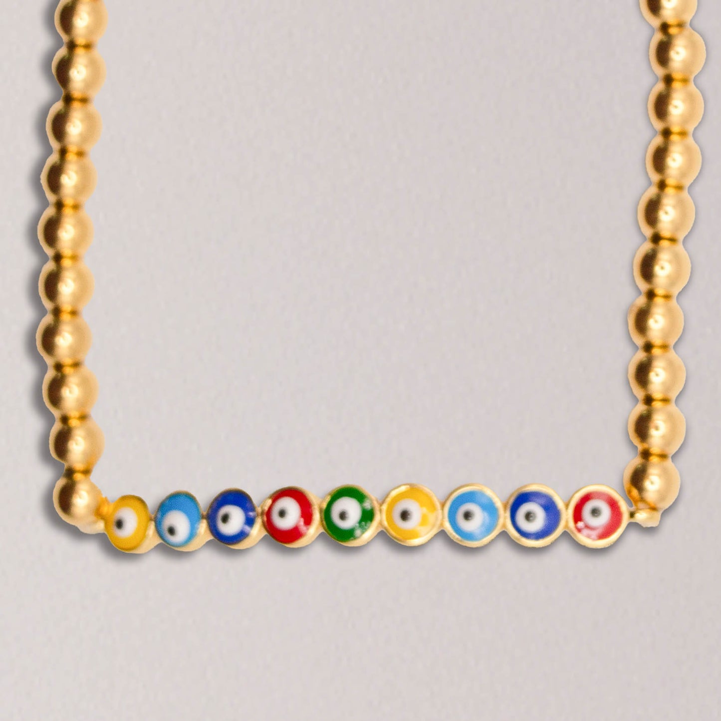 Elegant Enamel Evil Eye Stretch Bracelet