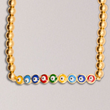 Elegant Enamel Evil Eye Stretch Bracelet