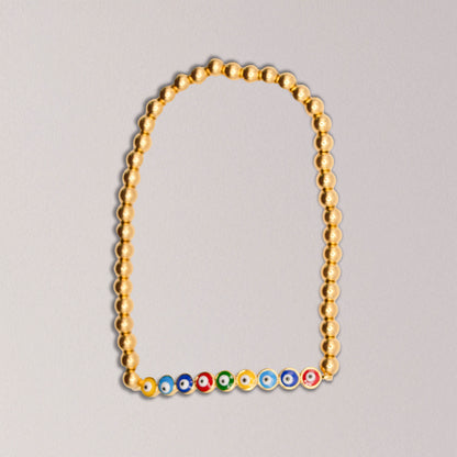 Elegant Enamel Evil Eye Stretch Bracelet