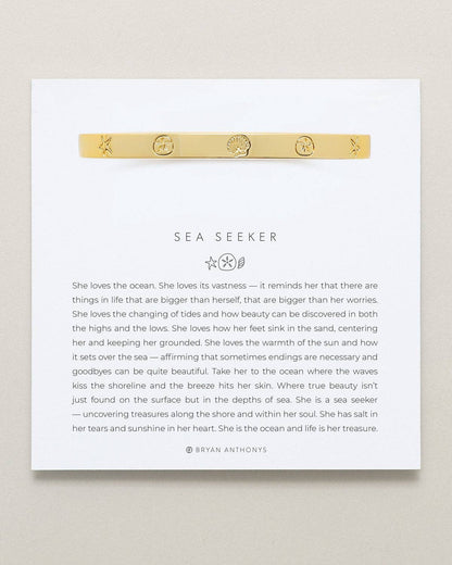 Sea Seeker Hinged Bracelet: 14k Gold / Small