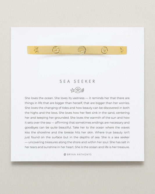 Sea Seeker Hinged Bracelet: 14k Gold / Small